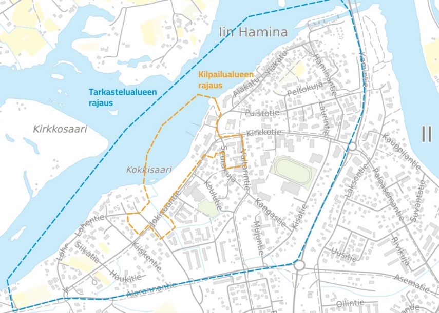 Kilpailualueen rajaus -kartta Kilpailualueen rajaus -kartta